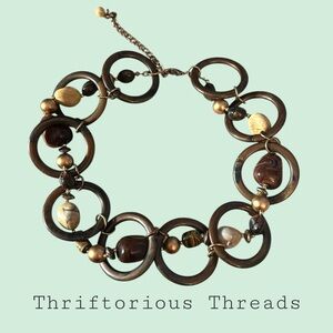 Vintage Acrylic and Stone Statement Choker Necklace